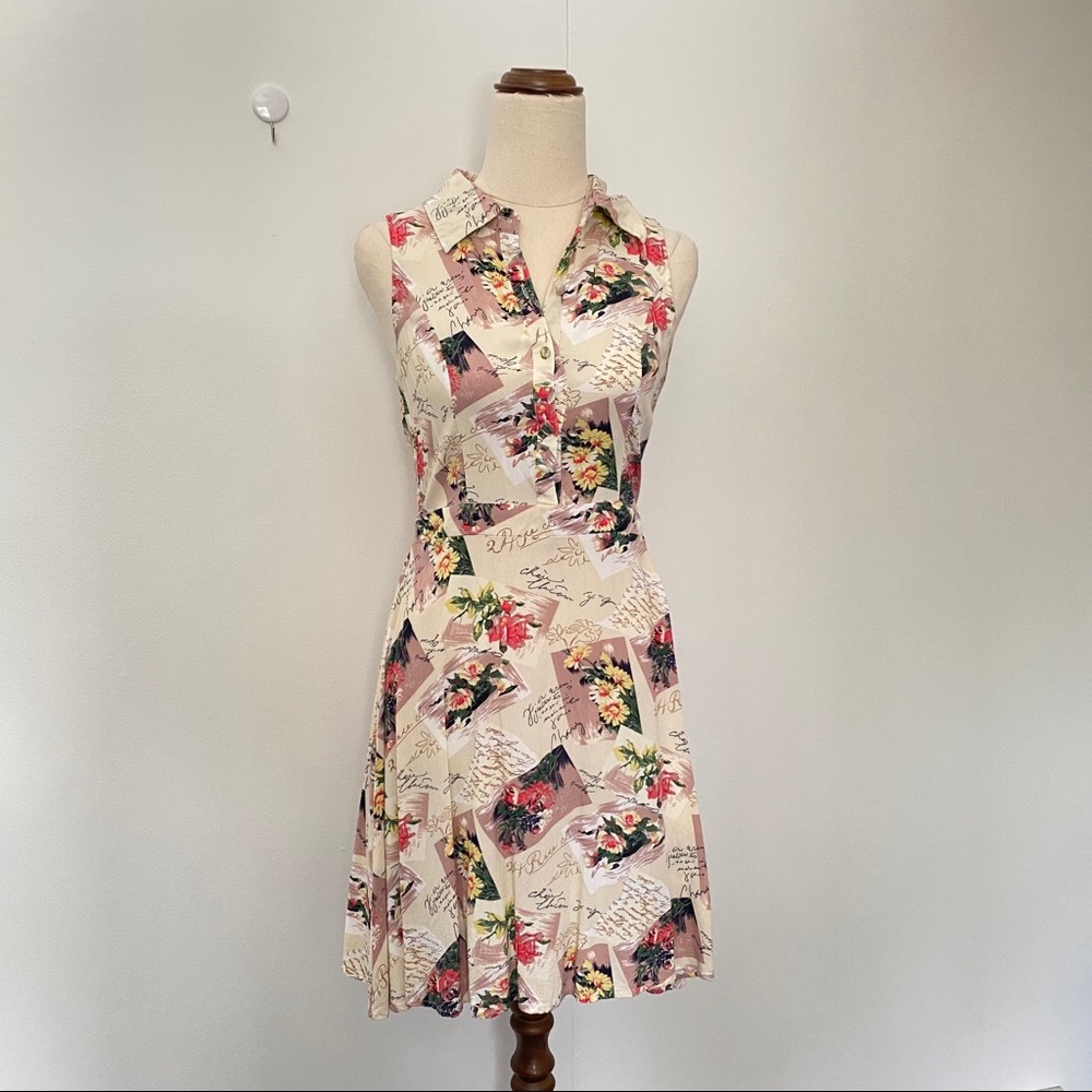 Dangerfield Shirt Dress Sleeveless Floral Size 6 Retro Cottagecore - Picture 4 of 8